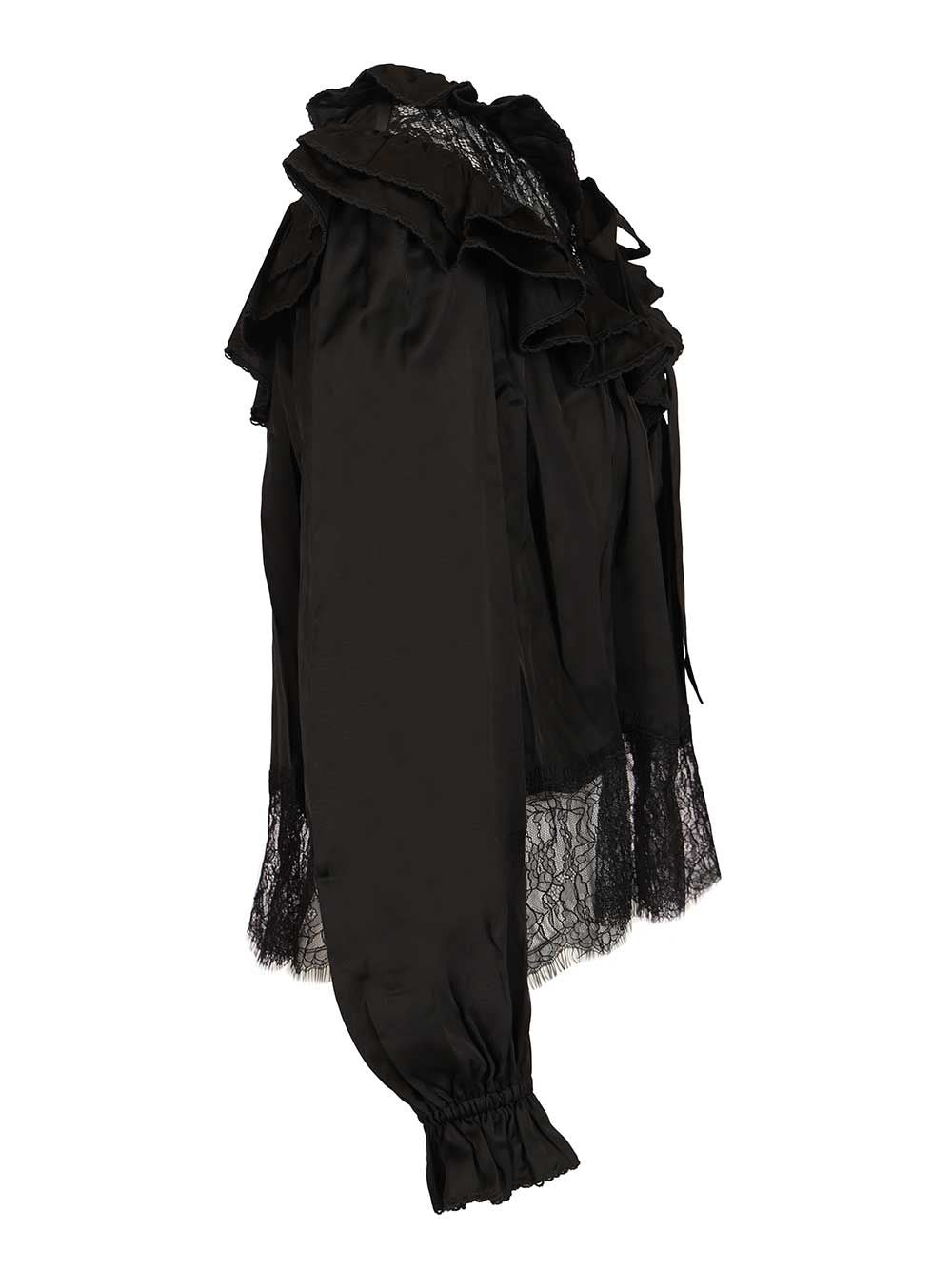 Self-Portrait Black Viscose Lace Blouse Shirts - Nero | c42206e21c219dfa8ddd6f2b2c95f4e91105f95b