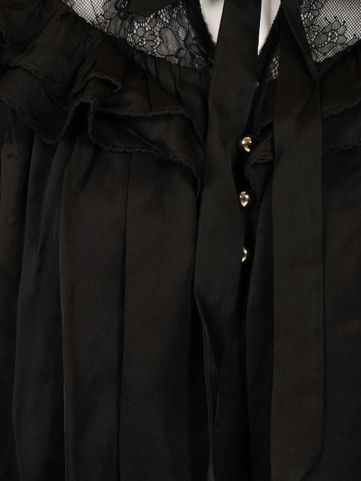 Self-Portrait Black Viscose Lace Blouse Shirts - Nero | 346a4acf843f09d3312be90badc16d5bacff0e48