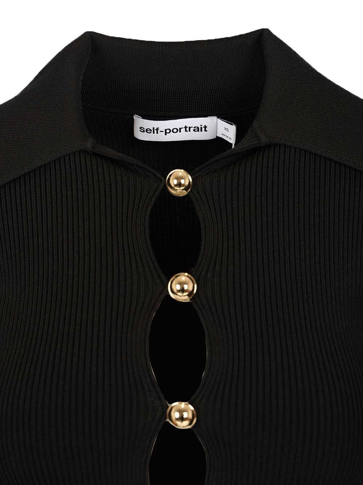 Self-Portrait Button-Up Sweater Knitwear - Nero | 6a170242bcc1ad29f46446d94e7b27fbf9ed8cc9