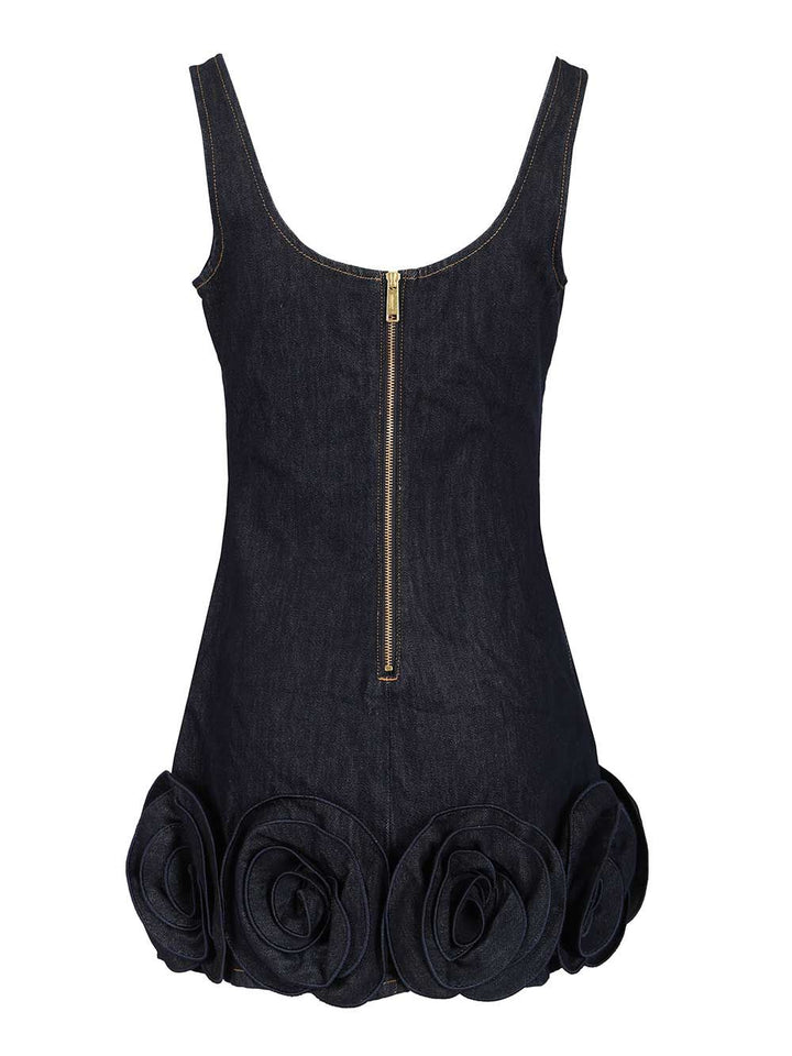 Self-Portrait Indigo Denim 3d Flower Mini Dress Abiti - Blu | 5b6a42f6b00d164875ddcadfb35f4df1a2ba9a74