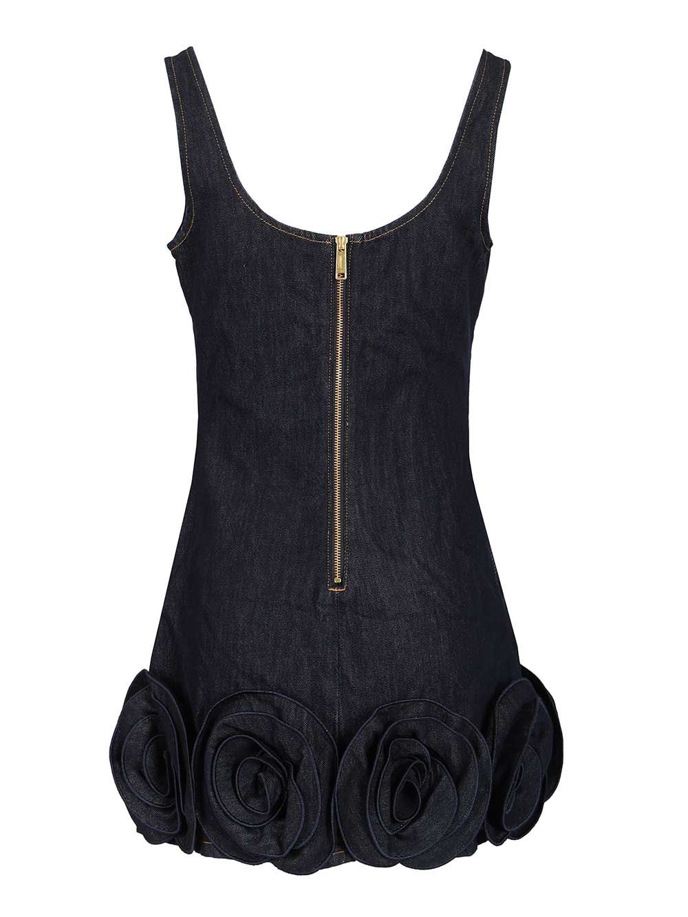 Self-Portrait Indigo Denim 3d Flower Mini Dress Abiti - Blu | 5b6a42f6b00d164875ddcadfb35f4df1a2ba9a74