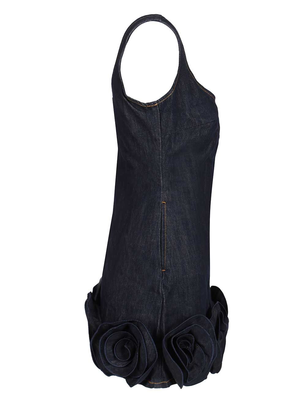 Self-Portrait Indigo Denim 3d Flower Mini Dress Abiti - Blu | f85256234e31f707c422c66578b708d1df8db84d