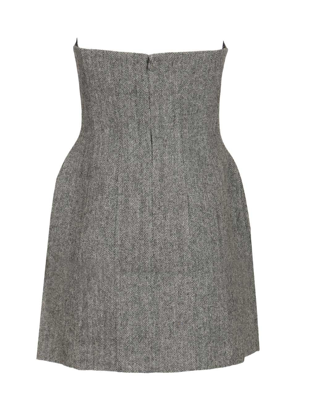 Self-Portrait Grey Bandeau Herringbone Mini Dress Abiti - Grey | c68ea57bc612fe82b610ae3d52797bff0262b210