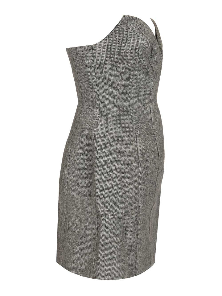 Self-Portrait Grey Bandeau Herringbone Mini Dress Abiti - Grey | e272e3a10061293a1aff17cbd919805f08a3a70f
