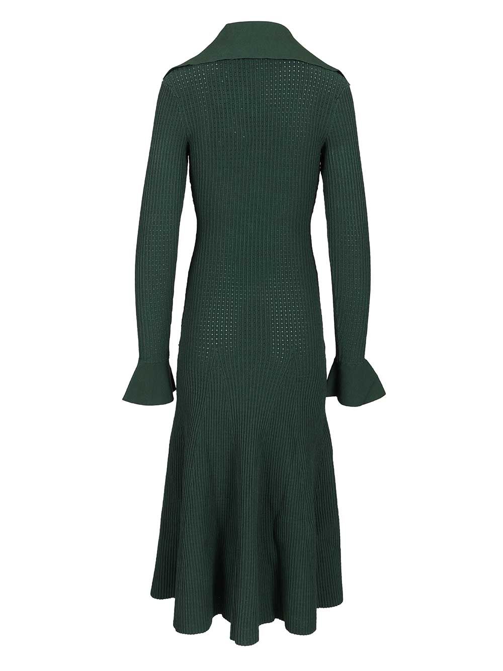 Self-Portrait Green Keyhole Knit Midi Dress Abiti - Verde | 4345c5d07e46ed5ee30baf18b15a77c664dbc07a