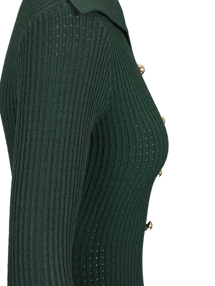 Self-Portrait Green Keyhole Knit Midi Dress Abiti - Verde | 5cd4bc339a9ce8babf0e531e4321542a5744ba56