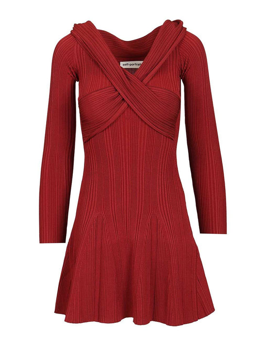 Knit Mini Dress Abiti Bordeaux