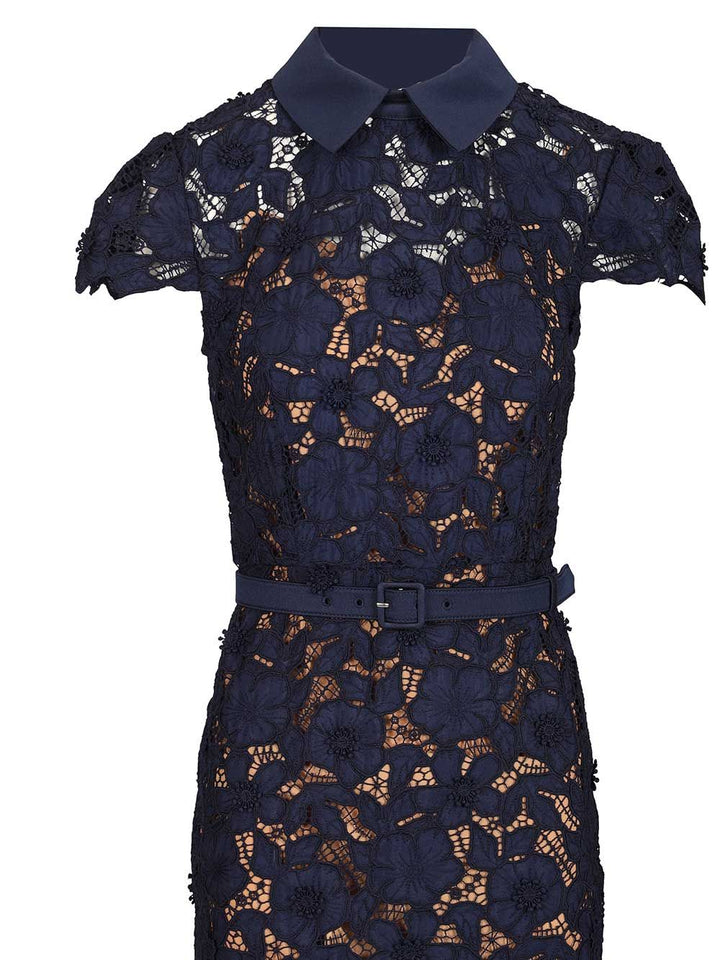 Self-Portrait Navy Guipure Lace Midi Dress Abiti - Blu | dcab0dfb93cfee5ccc3850f39b138f760f86550c