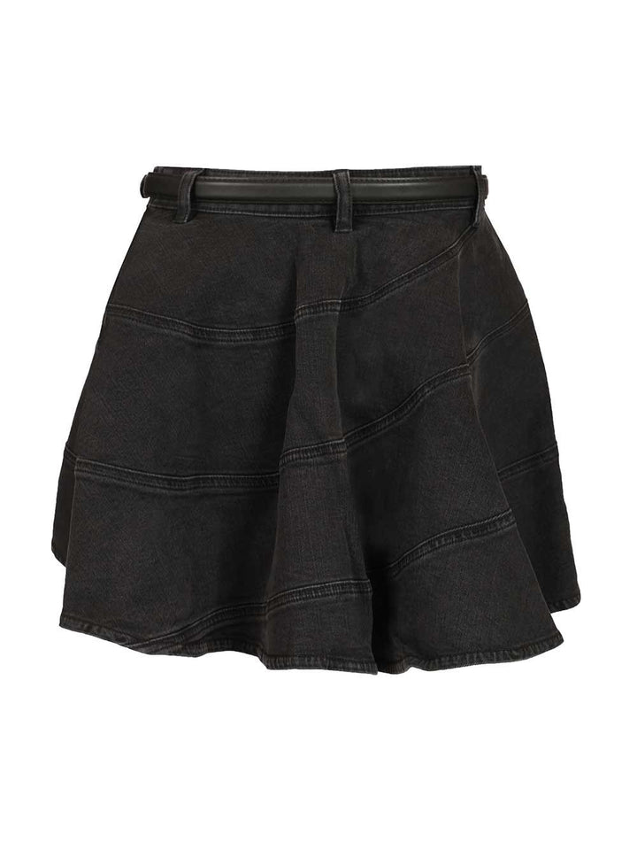 Self-Portrait Flared Miniskirt Gonne - Nero | f464149657183749d461ffb755584afe90f363b2