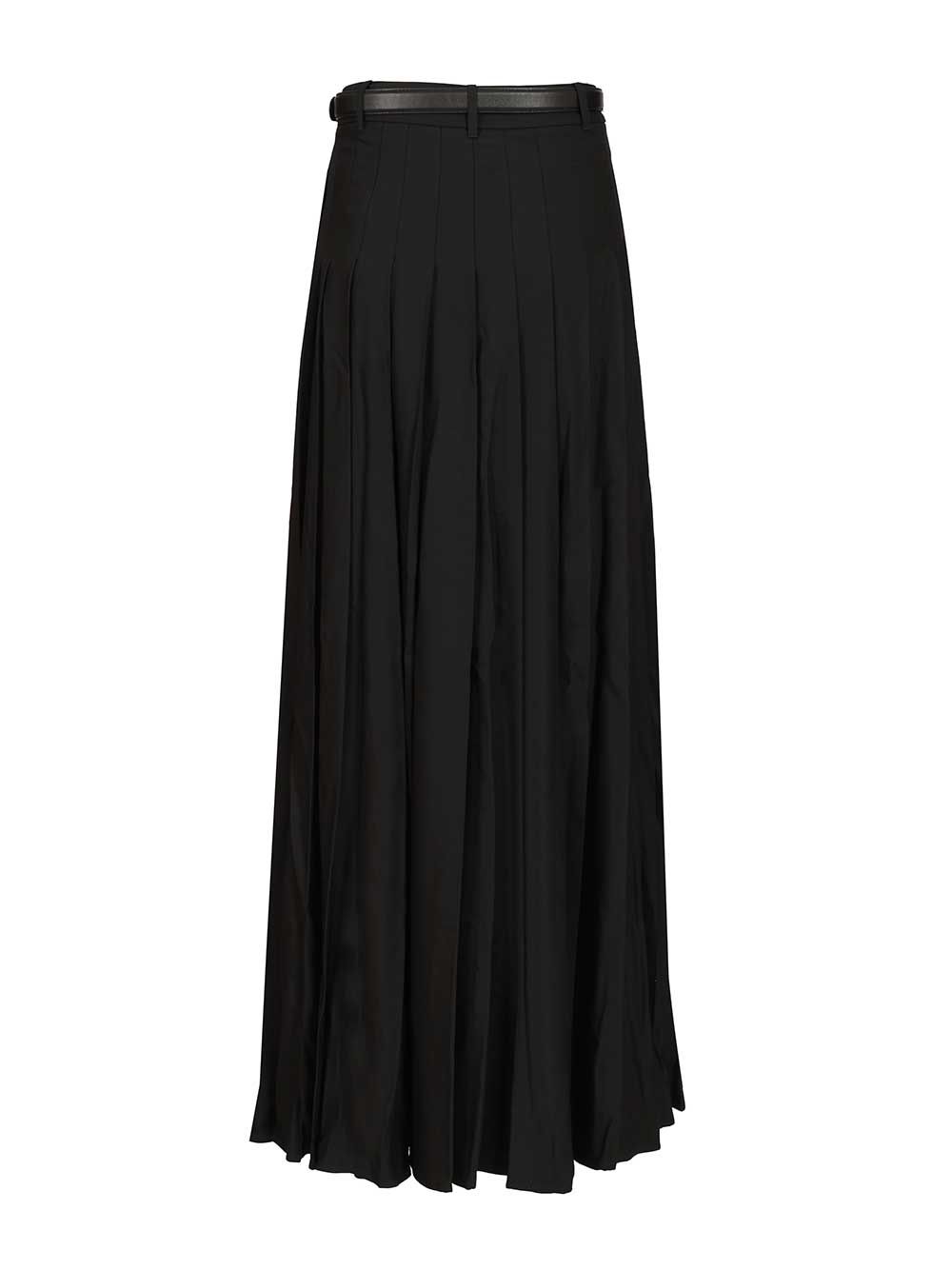 Self-Portrait Black Pleated Twill Maxi Skirt Gonne - Nero | 66bc53eec7871015ae0b6226fa17b57946188d02
