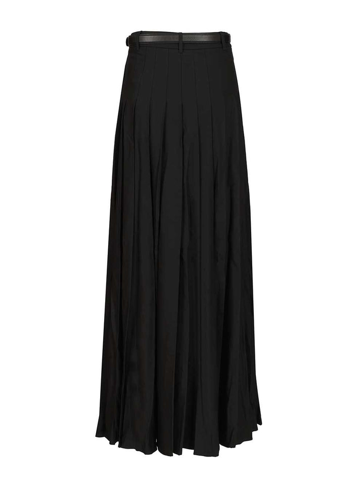 Self-Portrait Black Pleated Twill Maxi Skirt Gonne - Nero | 66bc53eec7871015ae0b6226fa17b57946188d02