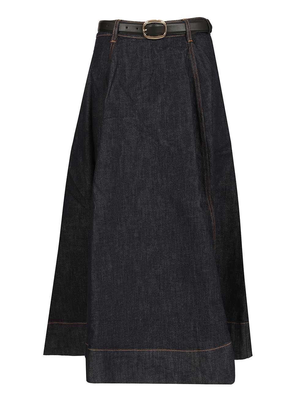 Self-Portrait Denim Midi Skirt Gonne - Blu | 2ce97698c338282e968c25f54be4bb087f994786