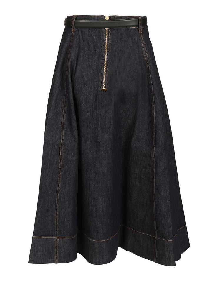 Self-Portrait Denim Midi Skirt Gonne - Blu | 142b269878d22e44d1e46c57b3d93480256b0f9c