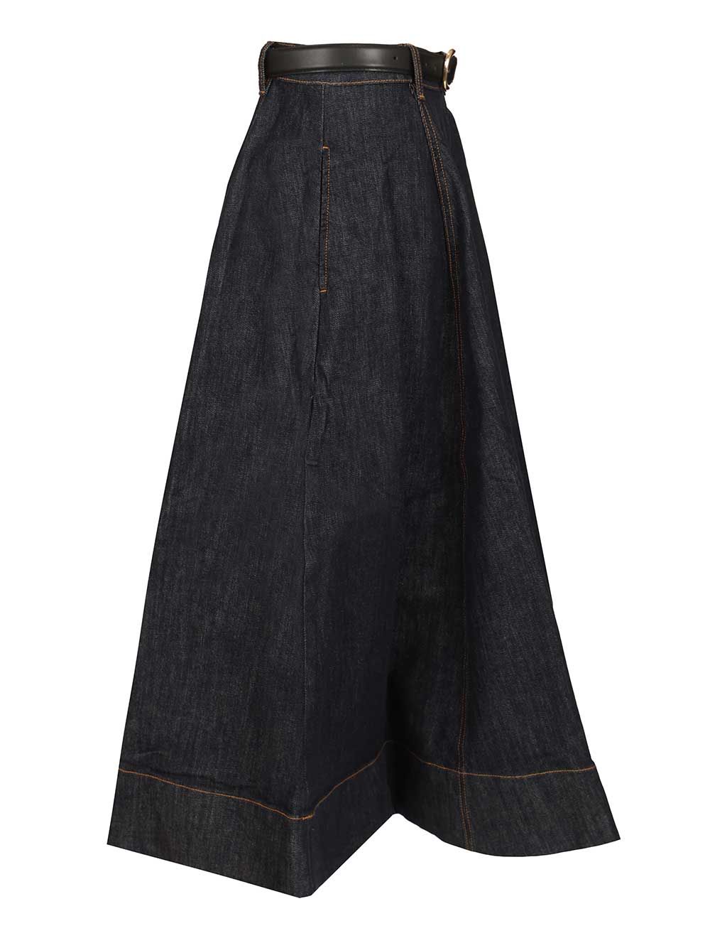 Self-Portrait Denim Midi Skirt Gonne - Blu | c37695fff5909ec086ae95006017ec7e11f3f414
