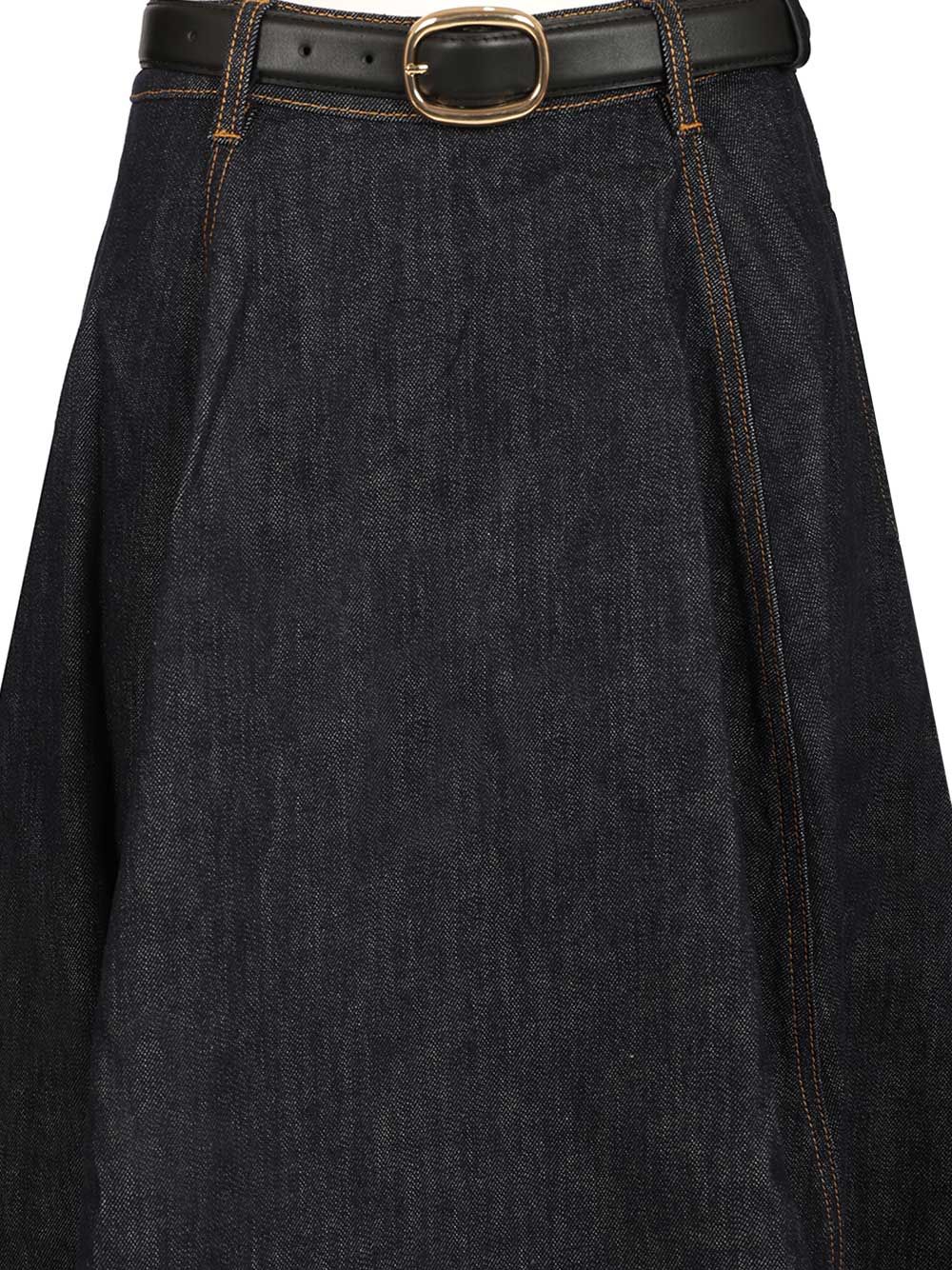 Self-Portrait Denim Midi Skirt Gonne - Blu | 1c93191b37982f0dcfa89e6fd3ddea704544b51b