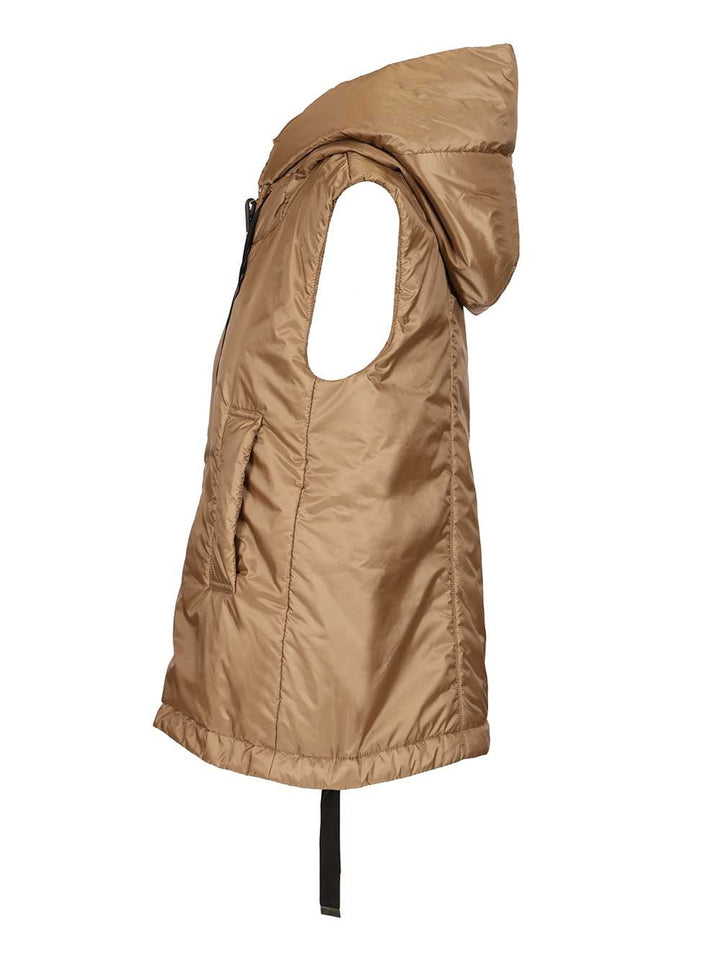 Max Mara The Cube Padded Vest With Hood Coats - Marrone | 1f2461debdee8951e5149270720e1df50938e1bf