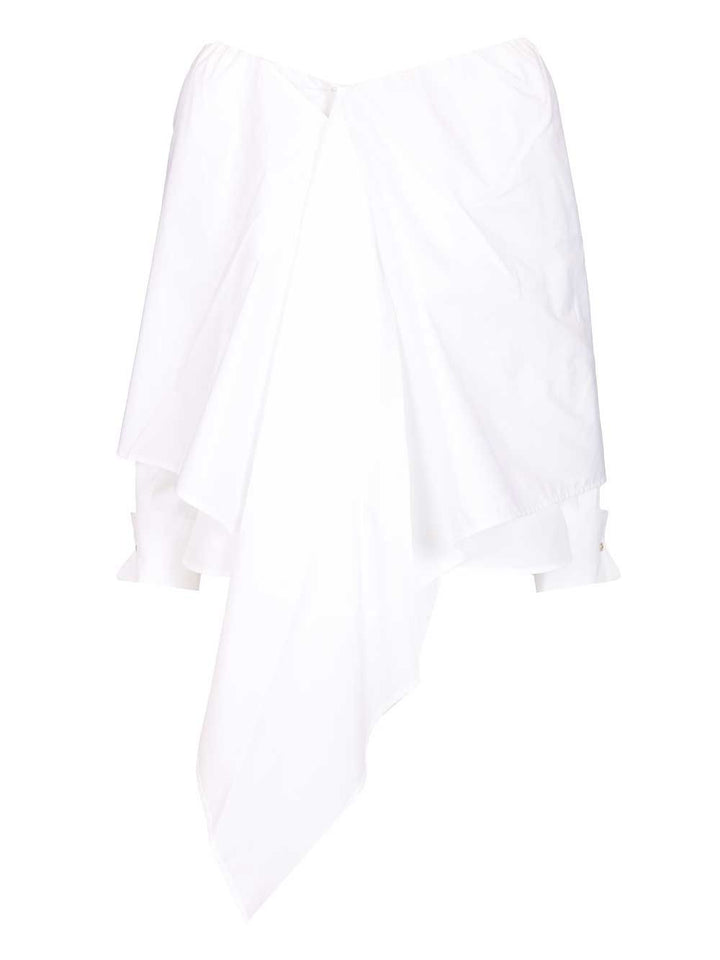 Max Mara Blouse With Stole Shirts - Bianco | 9d4cf23879208b2f6bf3b51903c7a7fca1729fa5