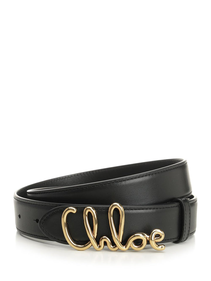 Chloe' Chloé Iconic Leather Belt Cinture - Nero | e536636542cec23b6cc7fe07bd8d5f888bea4867