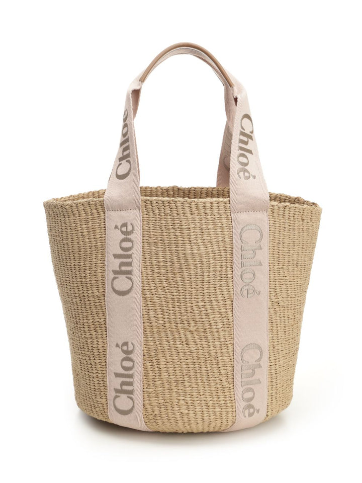 Chloe' Woody Shoulder Bags - Beige | fe5f826414be58b898055bceb81a5acc4ed23dbd