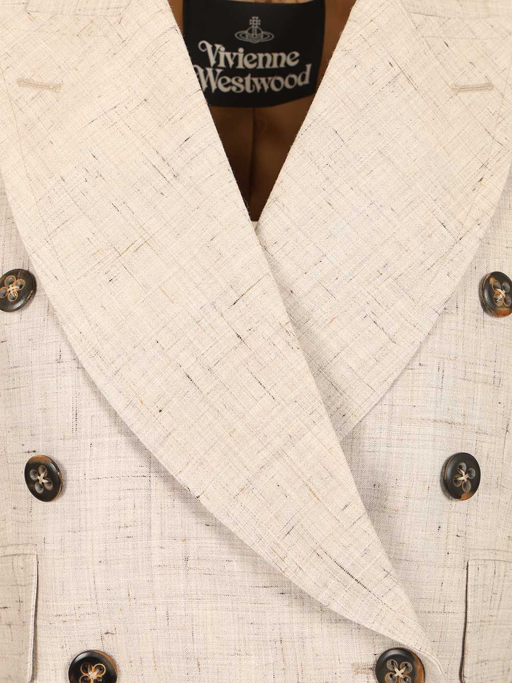 Vivienne Westwood Double-Breasted Cropped Blazer Giacche - Beige | 9d2a034668be53347f399c69f9f4f45b5797bccb