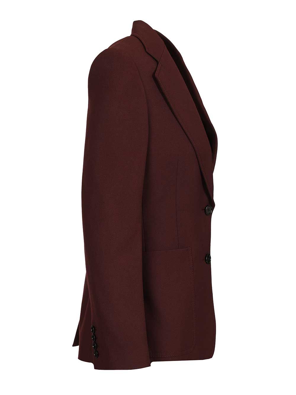 Chloe' Tailored Single-Breasted Jacket In Wool Gabardine Giacche - Bordeaux | 882c653d4428f190971f811ffb4e56f2e297796e