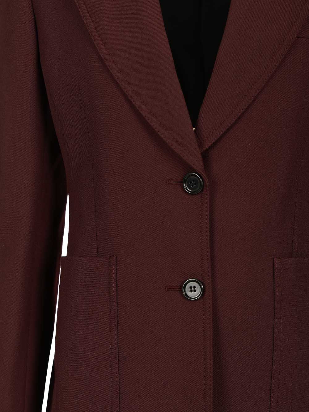 Chloe' Tailored Single-Breasted Jacket In Wool Gabardine Giacche - Bordeaux | baace104188c0e84983057b708631b7f8d841ffc