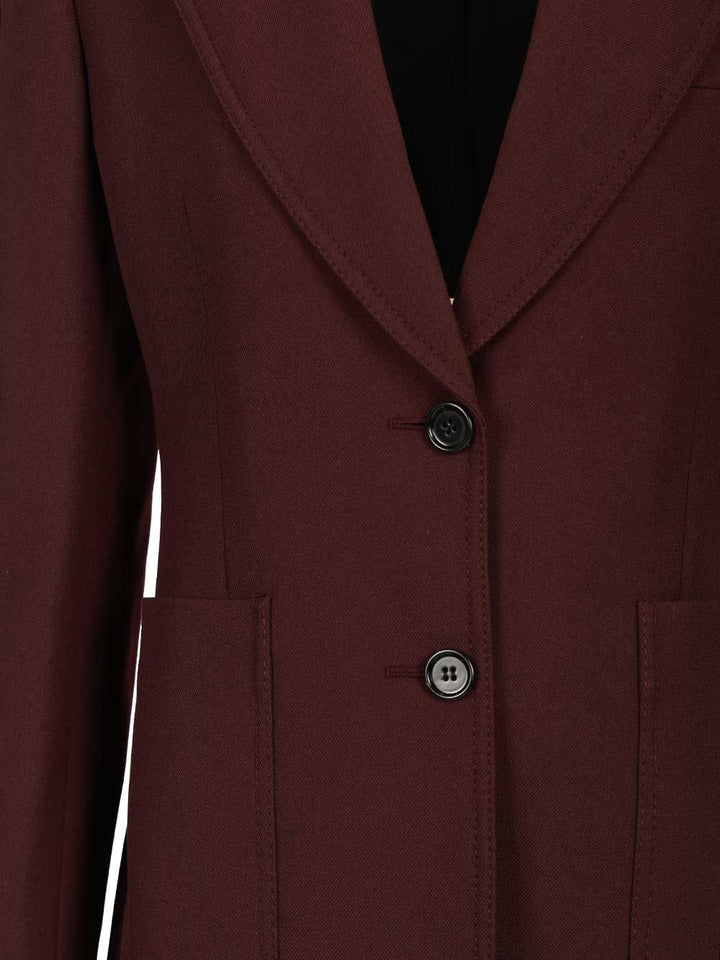 Chloe' Tailored Single-Breasted Jacket In Wool Gabardine Giacche - Bordeaux | baace104188c0e84983057b708631b7f8d841ffc