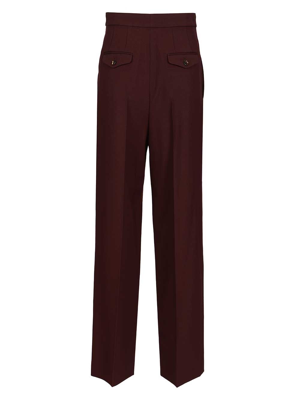 Chloe' Suits Pant With Waist Pleats Trousers - Bordeaux | 0ca0337878800c62adf8a29333666d5eb754a4e4
