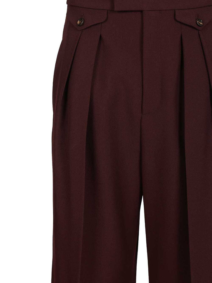 Chloe' Suits Pant With Waist Pleats Trousers - Bordeaux | 1ace84377e7785132ecb2ee01b5d13c15f25fcc3