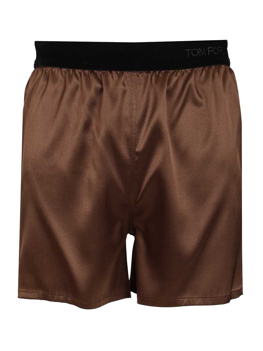 Tom Ford Silk Satin Shorts Trousers - Marrone | bd3ee68bfe7f40a9a33389516374d8aa07a17bc0