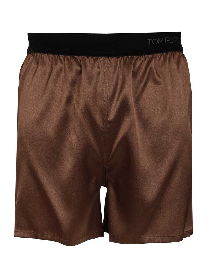 Tom Ford Silk Satin Shorts Trousers - Marrone | bd3ee68bfe7f40a9a33389516374d8aa07a17bc0