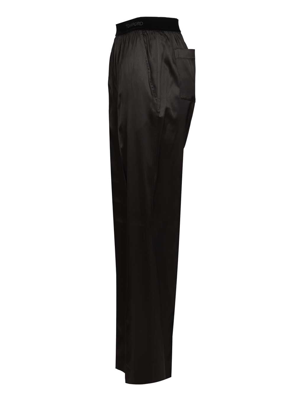 Tom Ford Stretch Silk Pants Trousers - Nero | 9ca570f8d513ad07b4082b256413be8b3e73a3a3