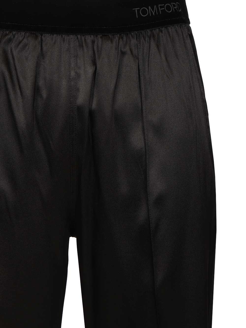 Tom Ford Stretch Silk Pants Trousers - Nero | 4cbd941c48bc22658cdcce7e96905412f0170e07