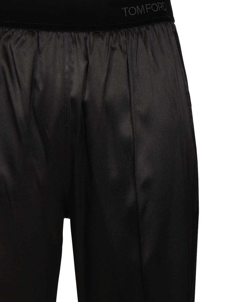 Tom Ford Stretch Silk Pants Trousers - Nero | 4cbd941c48bc22658cdcce7e96905412f0170e07