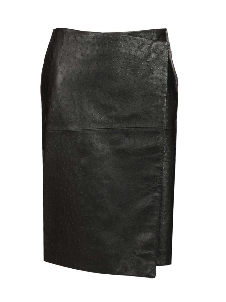 Loulou De Saison Gora Leather Wrap Skirt Gonne - Nero | 1f2c063975254de8d624f3b7246501f924debcdc