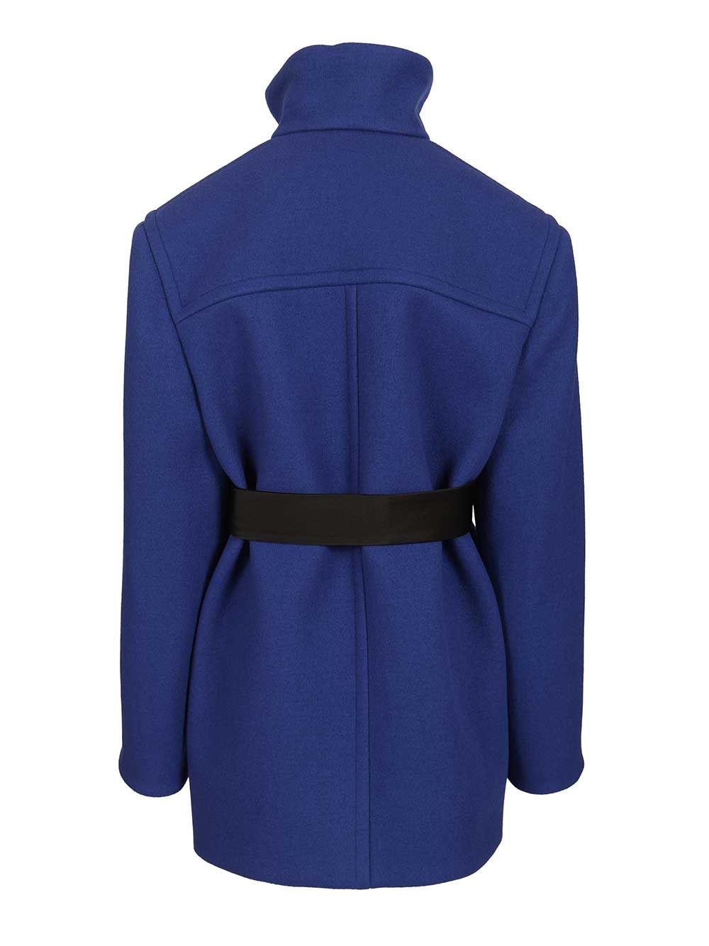 Saint Laurent Short Coat With Belt Coats - Blu | 91ee42e3967e470411a0472c8785ce2555d3fde7