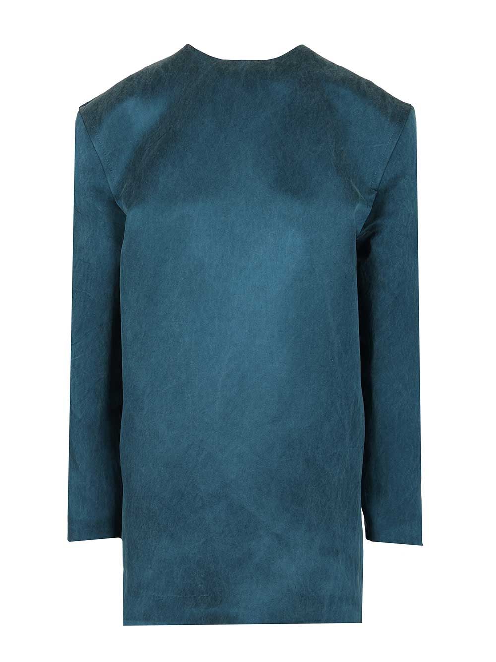 Saint Laurent Stonewashed Silk Satin Boxy Dress Abiti - Blu | 3a8b02a4ed9f6e5baad65dee9e0140d92c6b5e9a