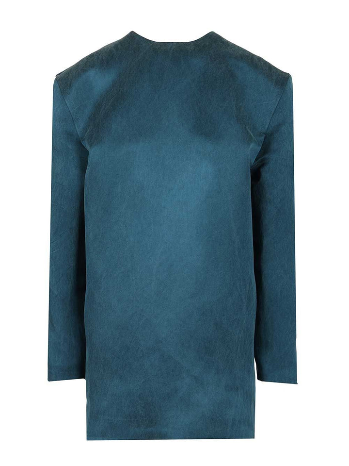 Saint Laurent Stonewashed Silk Satin Boxy Dress Abiti - Blu | 3a8b02a4ed9f6e5baad65dee9e0140d92c6b5e9a