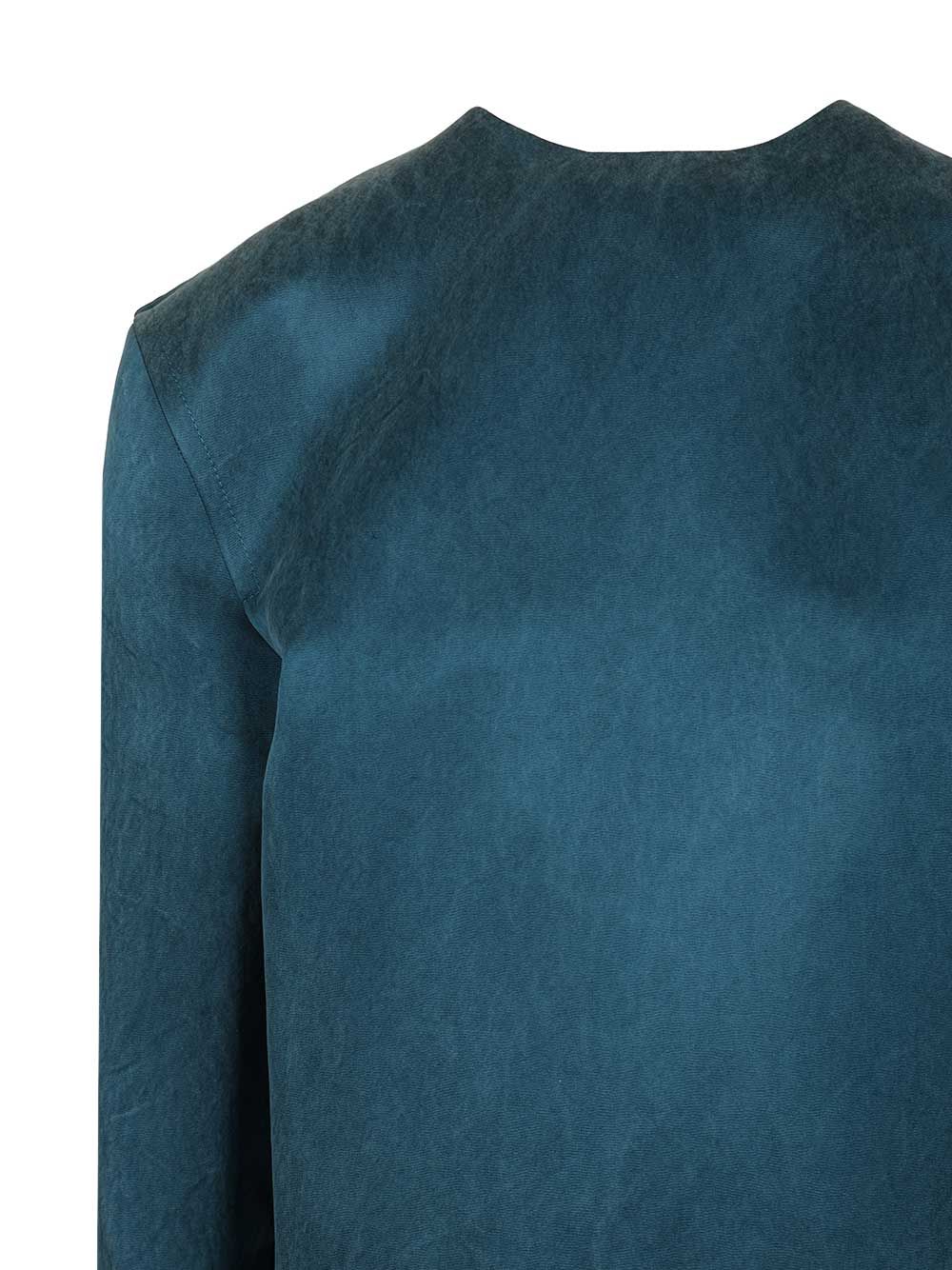 Saint Laurent Stonewashed Silk Satin Boxy Dress Abiti - Blu | 7cae6b1d76278f8c584c6a6e09ee0bc807f6e157
