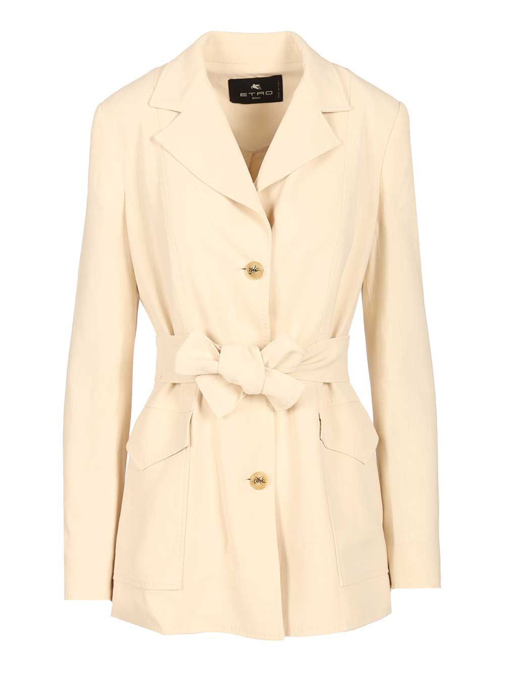 Etro Safari Blazer Giacche - Bianco | 3bf7d388e507f1e22911ac0659228e7b47ea9213