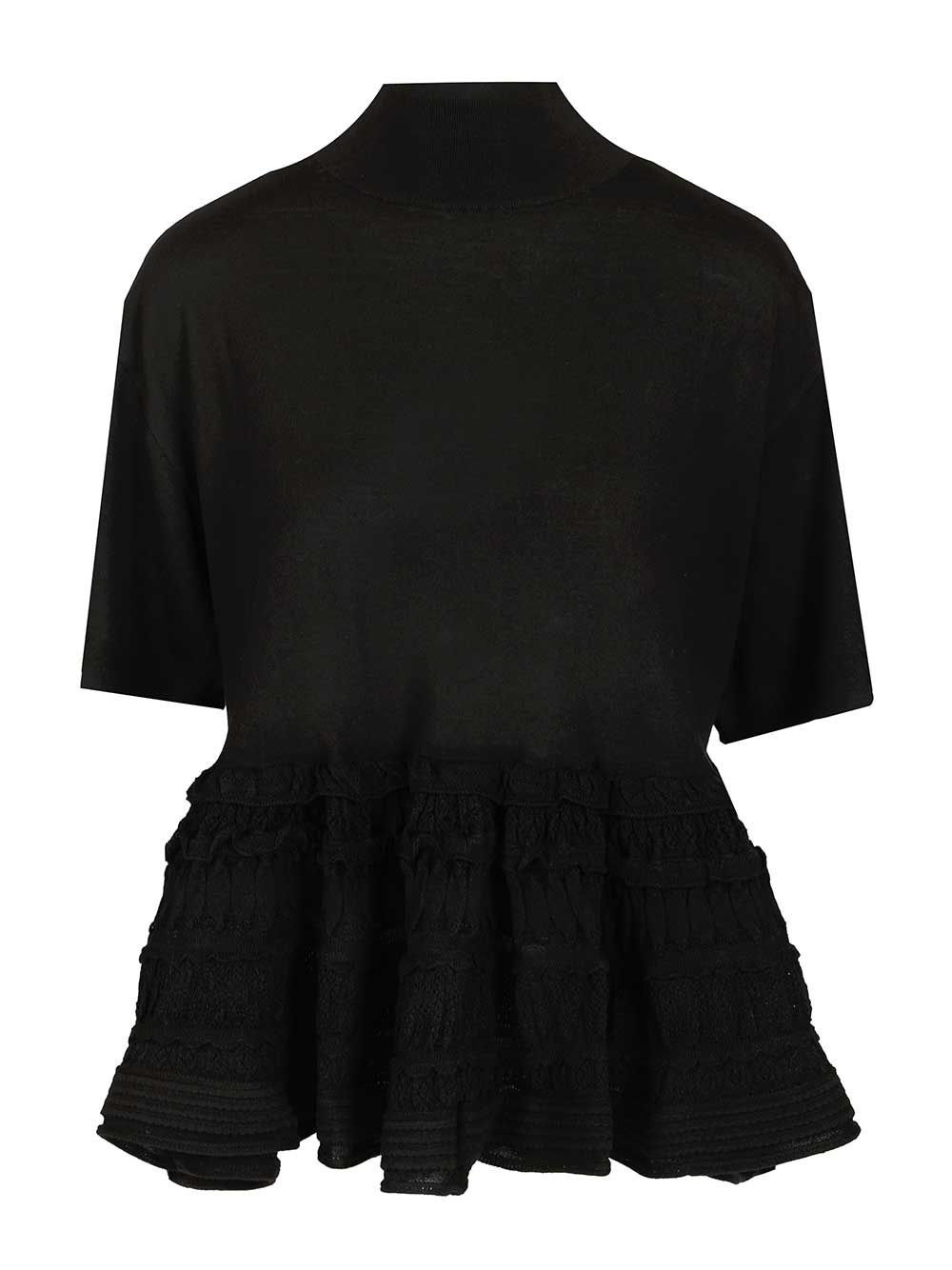 AlaÏA Cryoline Wool Top Knitwear - Nero | 38f69fa2236d83839d56751732a0f0fe0d9fed88