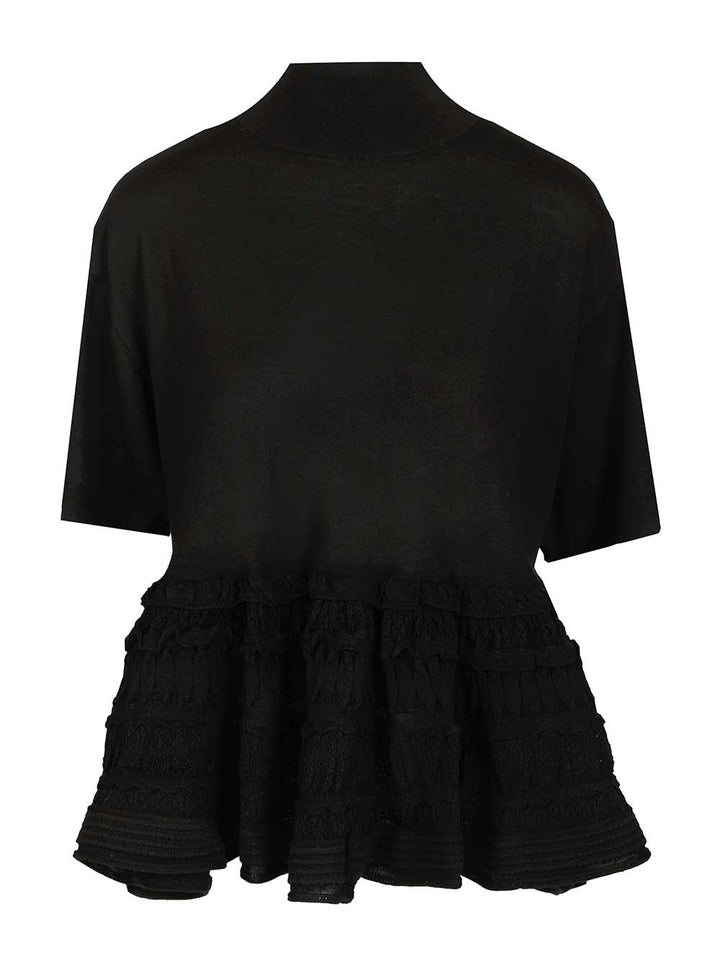 AlaÏA Cryoline Wool Top Knitwear - Nero | 38f69fa2236d83839d56751732a0f0fe0d9fed88