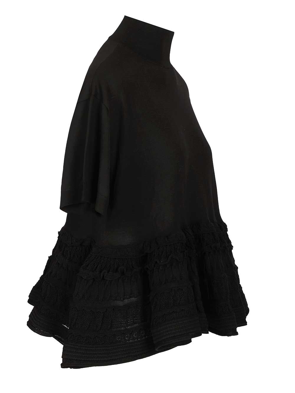 AlaÏA Cryoline Wool Top Knitwear - Nero | f019fcf474d3feb1680868153b6d72679c7dc7f7