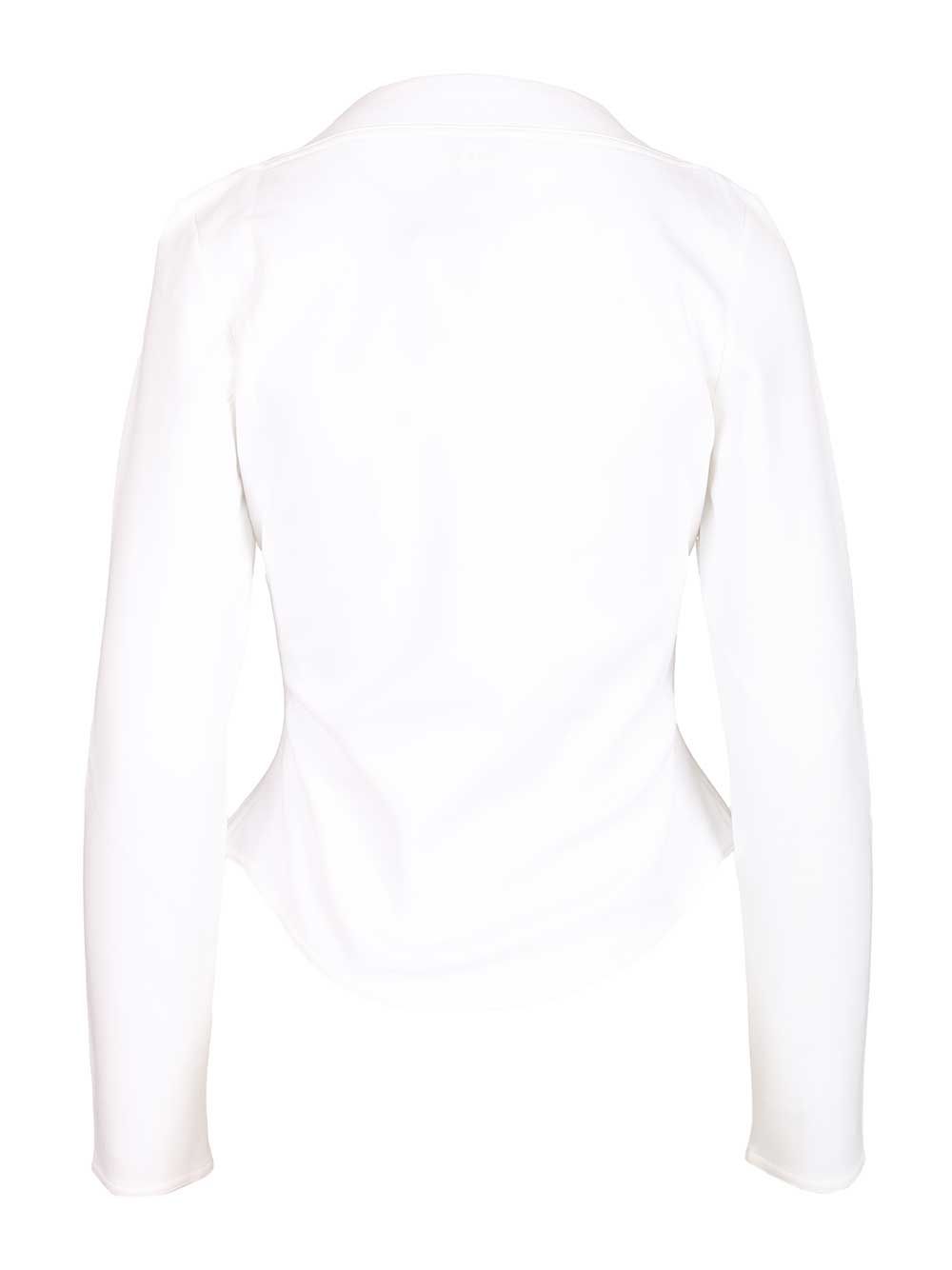 AlaÏA Long-Sleeved Cotton Jersey T-Shirt - Bianco | 8b8085252caf7b5e43cc1887166a65b891500161