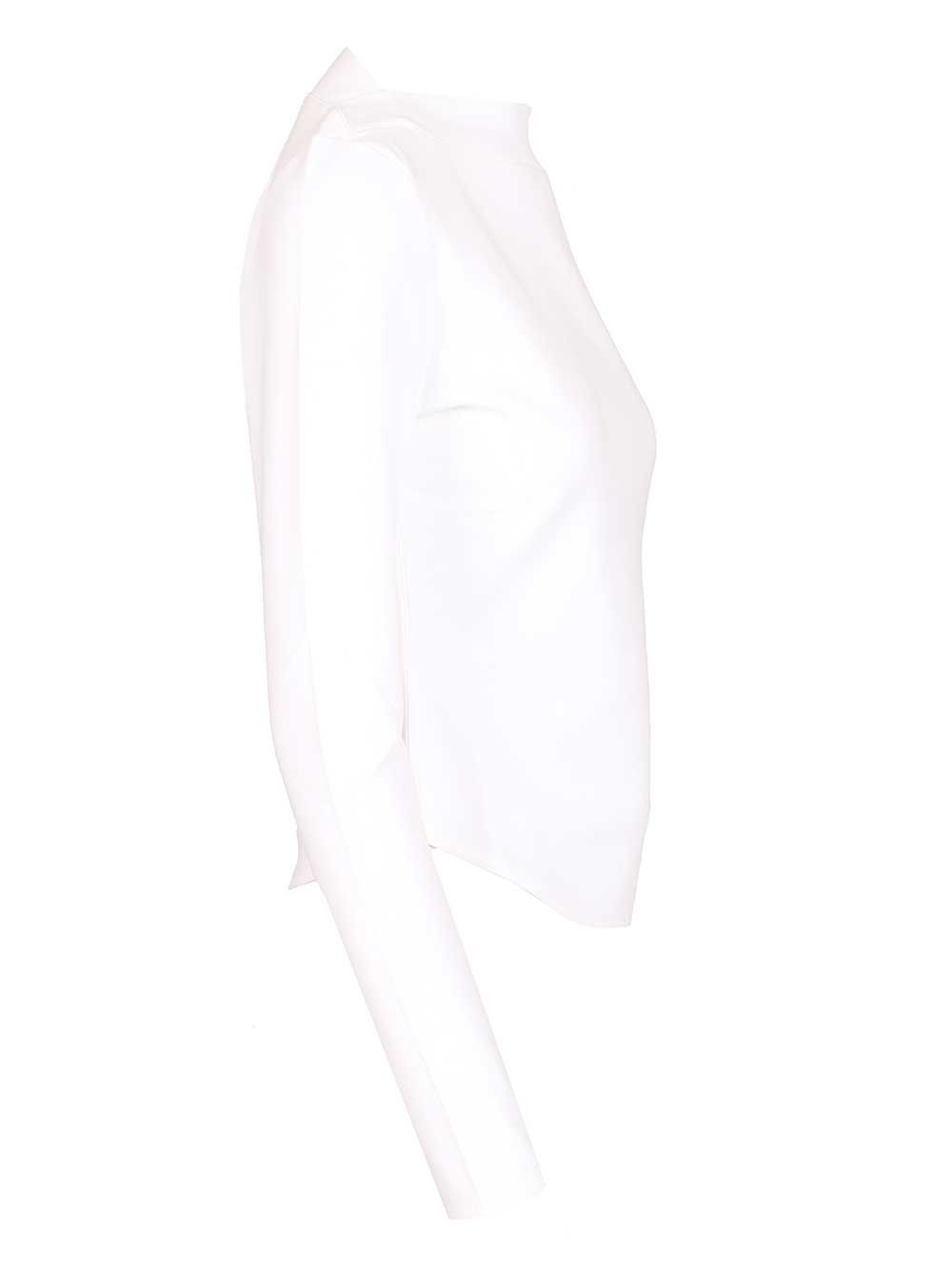 AlaÏA Long-Sleeved Cotton Jersey T-Shirt - Bianco | 627029440e04ba24dd448202500c73def715534c
