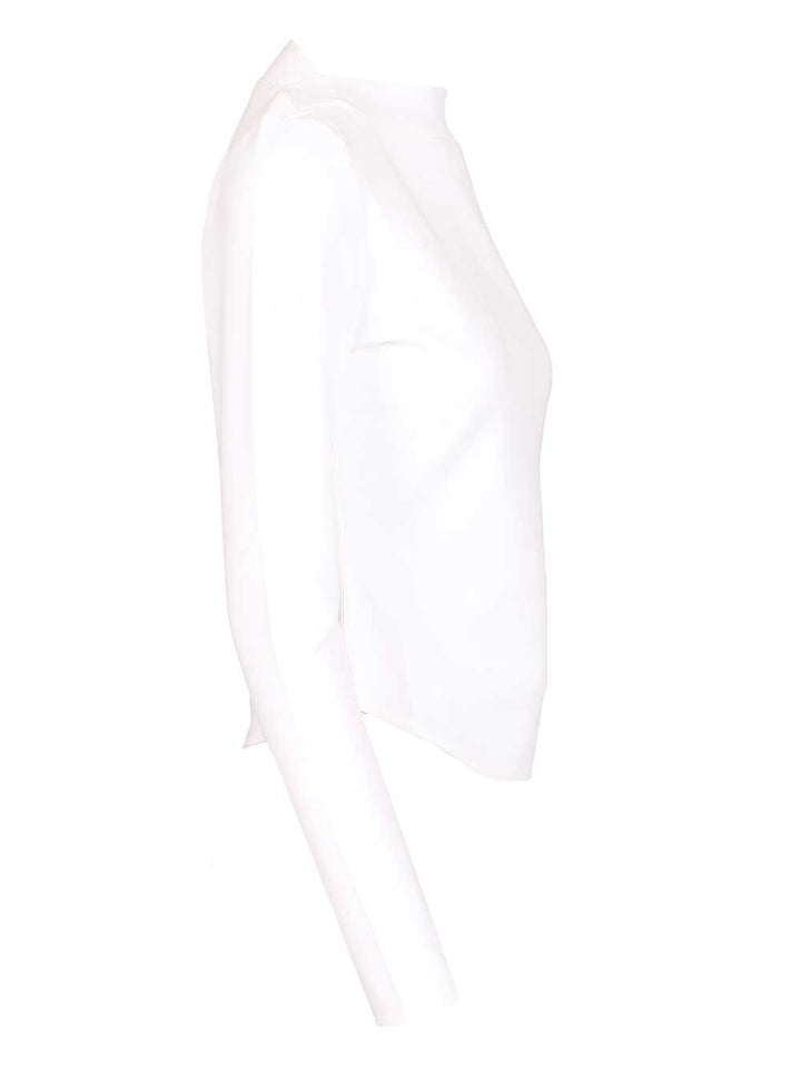 AlaÏA Long-Sleeved Cotton Jersey T-Shirt - Bianco | 627029440e04ba24dd448202500c73def715534c