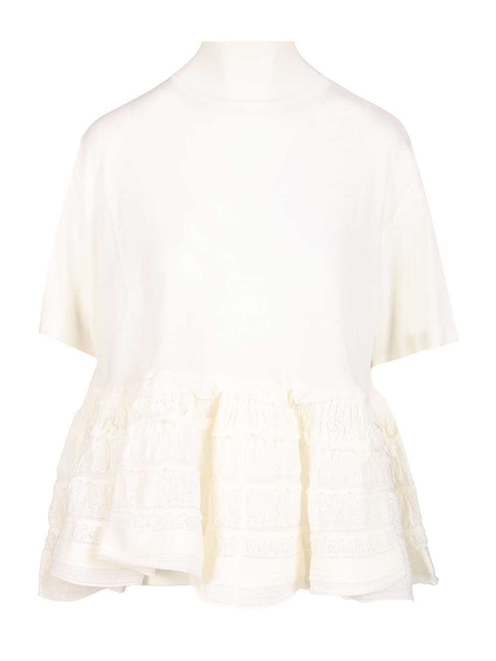 AlaÏA Cryoline Wool Top Knitwear - Bianco | ad32fed0cfa201f6aa118b05ca1be5623705ca7e