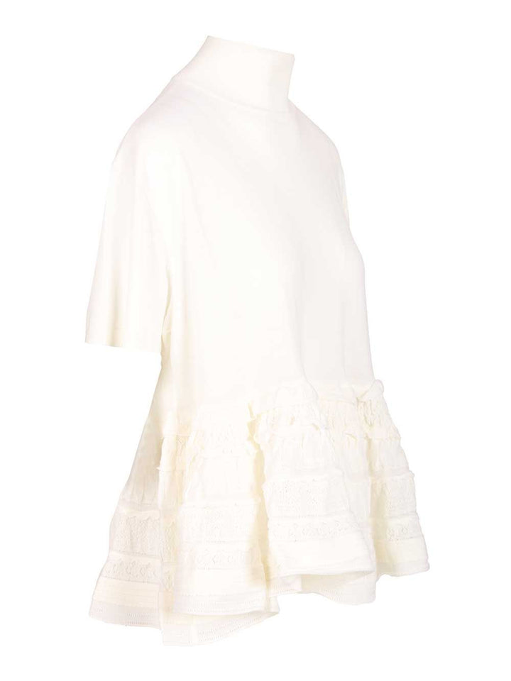 AlaÏA Cryoline Wool Top Knitwear - Bianco | a0533a6401303c899370a80410913897688d04c6