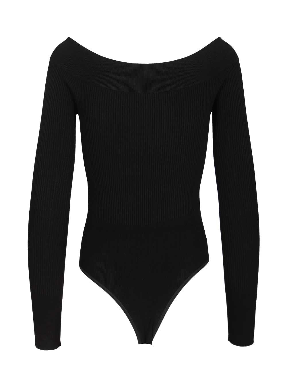 AlaÏA Ribbed Knit Bodysuit Top - Nero | 2ee2f0042e921f3ddec10c70e20f0897f8f1155c