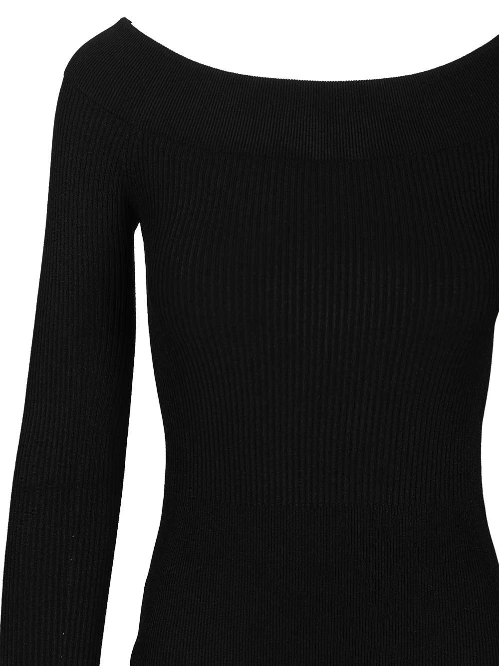 AlaÏA Ribbed Knit Bodysuit Top - Nero | e5d0130b528efa0d6efd54b60a03c8dd2d807011